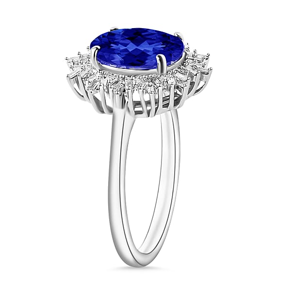Rhapsody AAAA Tanzanite And E-F VS2 Diamond 3.30 Ctw Ring In 950 Platinum 6.20 Grams (Del. In 10-12 Days)