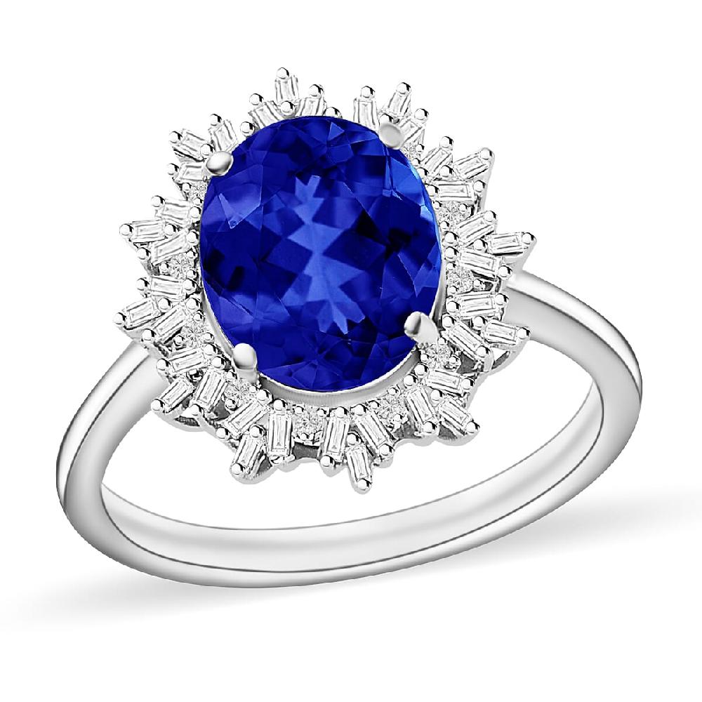Rhapsody AAAA Tanzanite and E-F VS2 Diamond 3.30 ctw Ring in 950 Platinum 6.20 Grams (Del. in 10-12 Days)