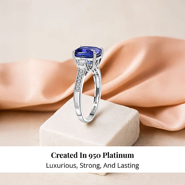 Rhapsody AAAA Tanzanite Diamond Ring In 950 Platinum 4.61 Ctw