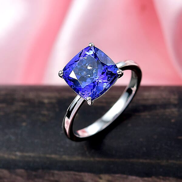 Rhapsody AAAA Tanzanite Solitaire Ring In 950 Platinum 5.30 Ctw
