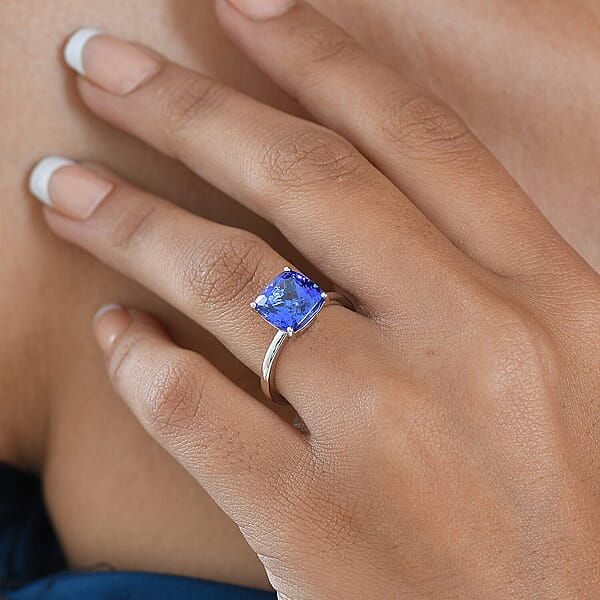 Rhapsody AAAA Tanzanite Solitaire Ring In 950 Platinum 5.30 Ctw