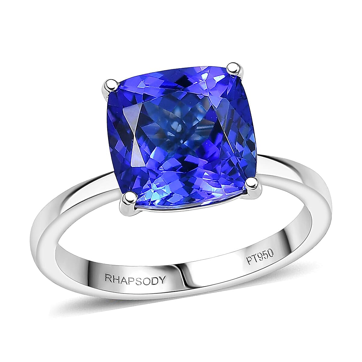 Rhapsody AAAA Tanzanite Solitaire Ring in 950 Platinum 5.30 ctw