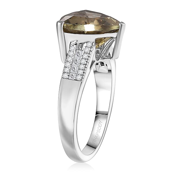 Rhapsody AAAA Turkizite Diamond Ring In 950 Platinum 5.20 Ctw