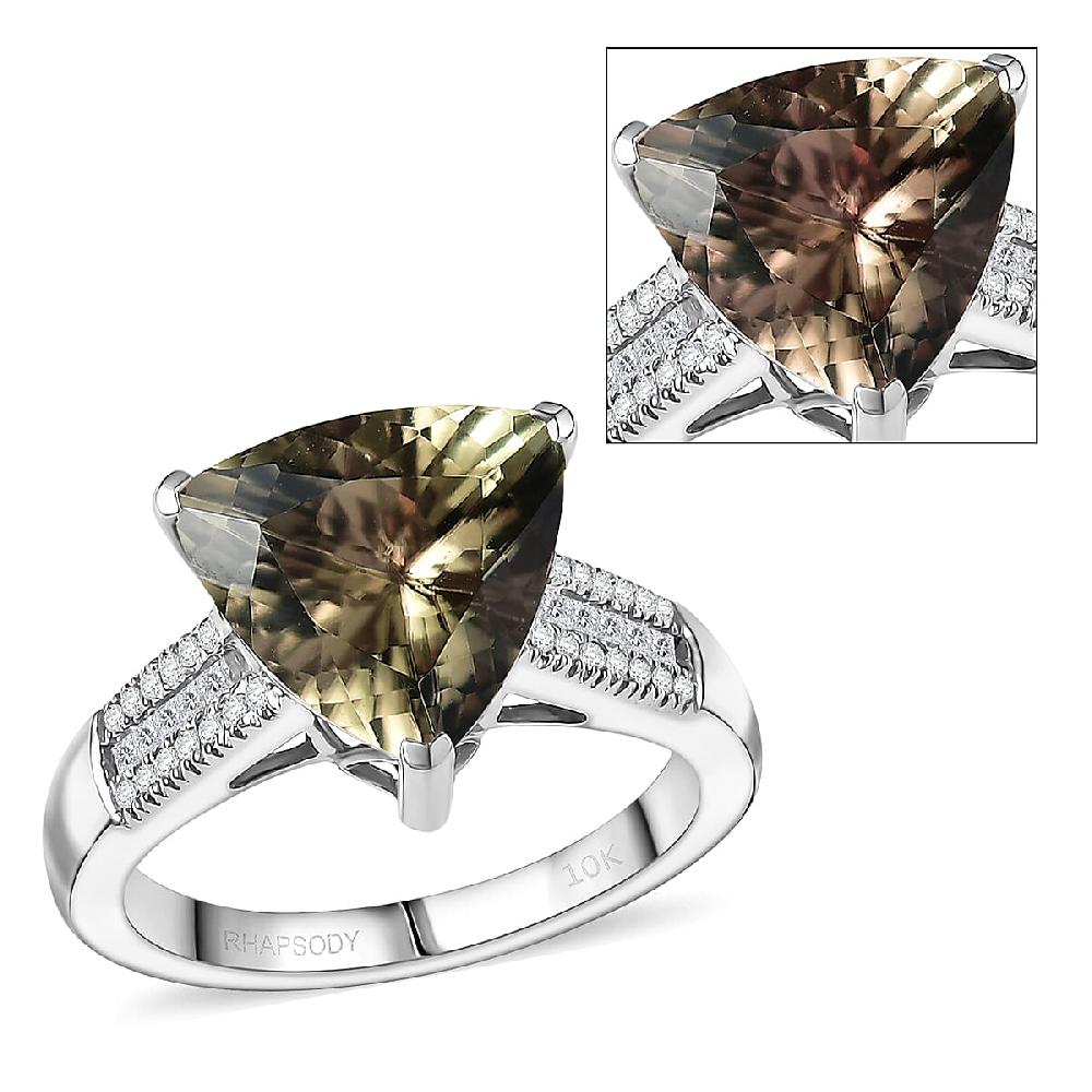 Rhapsody AAAA Turkizite Diamond Ring in 950 Platinum 5.20 ctw