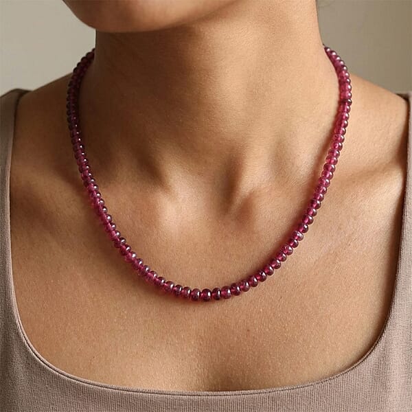 Rhapsody Certified & Appraised AAAA Ouro Fino Rubellite 18 Inch Beaded Necklace In 950 Platinum 75.00 Ctw Rubellite Jewelry Necklace Gift For Her