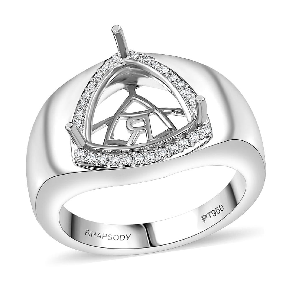 Rhapsody Diamond E-F VS 0.20 ctw Mounting Ring in 950 Platinum 13g