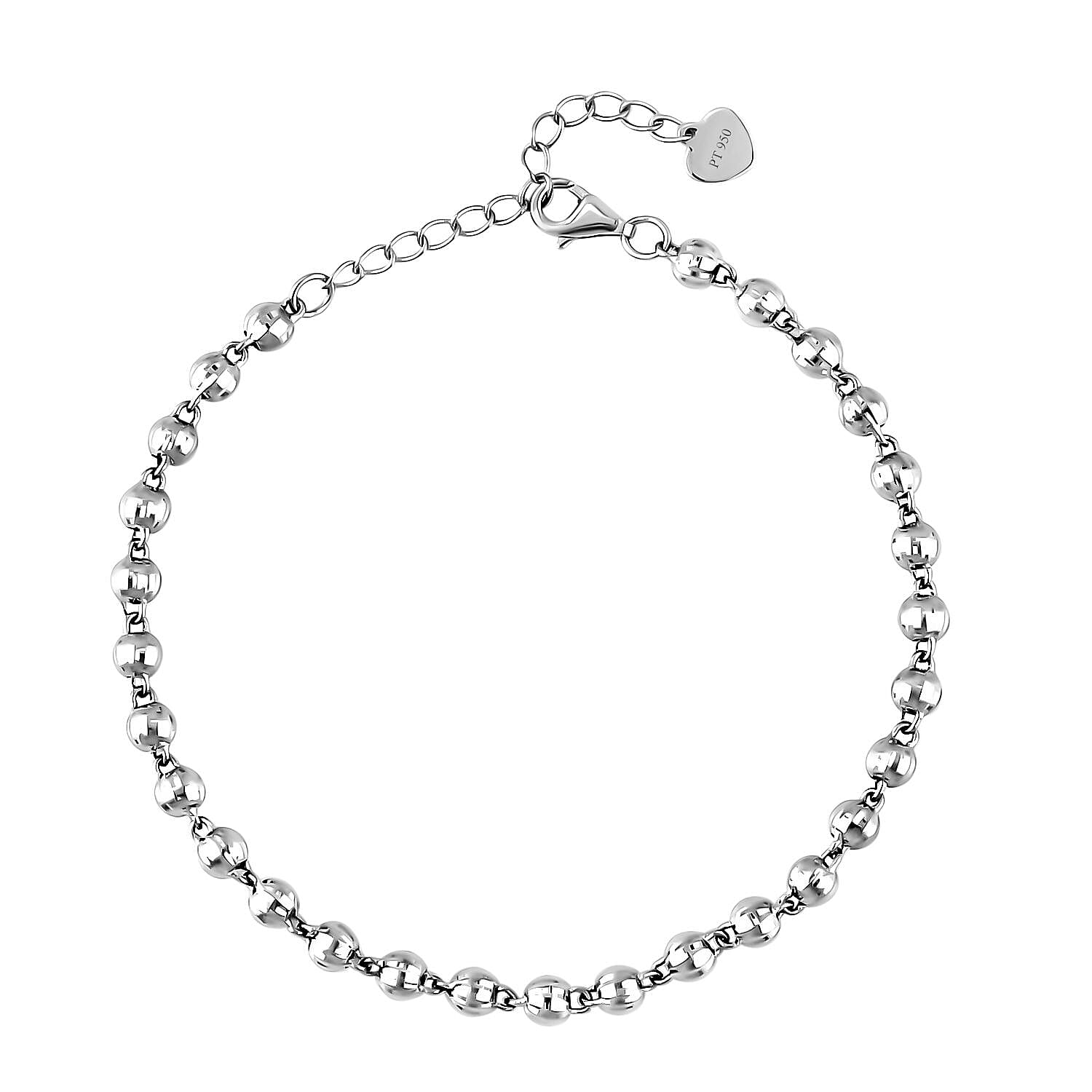 Rhapsody Electroform Bracelet (6.50-8.0 Inches) with Lobster Lock in 950 Platinum (3.3mm 5.50 Grams)