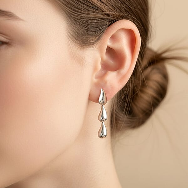 Rhapsody Failing Water Drops Earrings In 950 Platinum 6.40 Grams