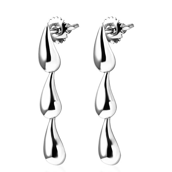 Rhapsody Failing Water Drops Earrings In 950 Platinum 6.40 Grams