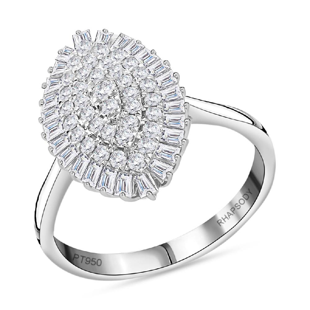 Rhapsody IGI Certified 1.00 ctw Diamond E-F VS Ring in 950 Platinum 7.70 Grams