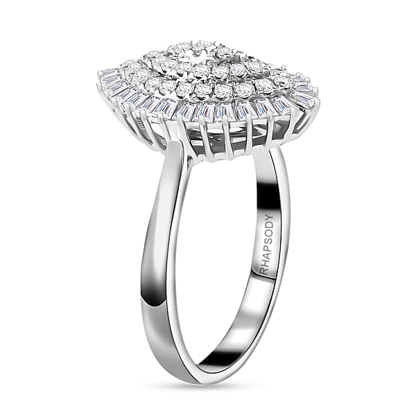 Rhapsody IGI Certified 950 Platinum Diamond E-F VS Ring 7.70 Grams 0.85 Ctw