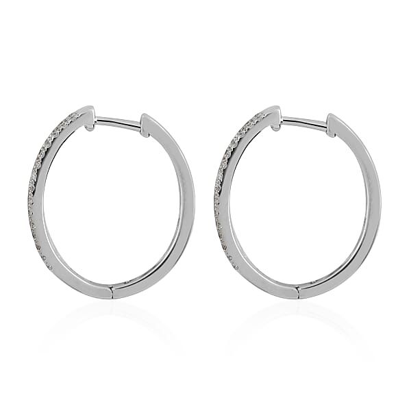 Rhapsody IGI Certified 950 Platinum E-F VS Diamond Hoop Earrings 7.75 Grams 1.00 Ctw