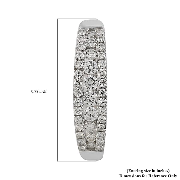 Rhapsody IGI Certified 950 Platinum E-F VS Diamond Hoop Earrings 7.75 Grams 1.00 Ctw