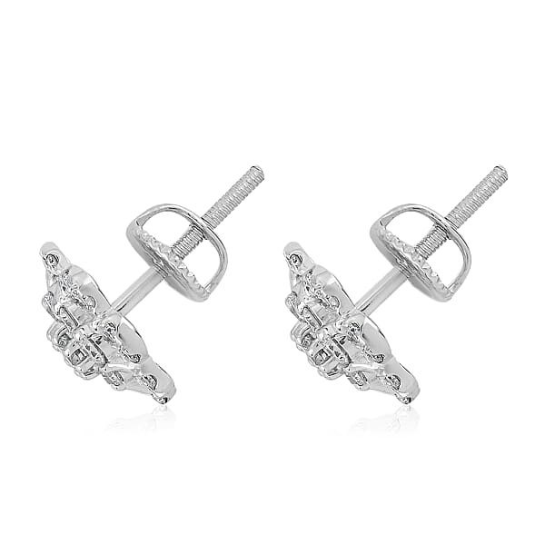 Rhapsody IGI Certified 950 Platinum E-F VS Diamond Flower Stud Earrings 1.00 Ctw
