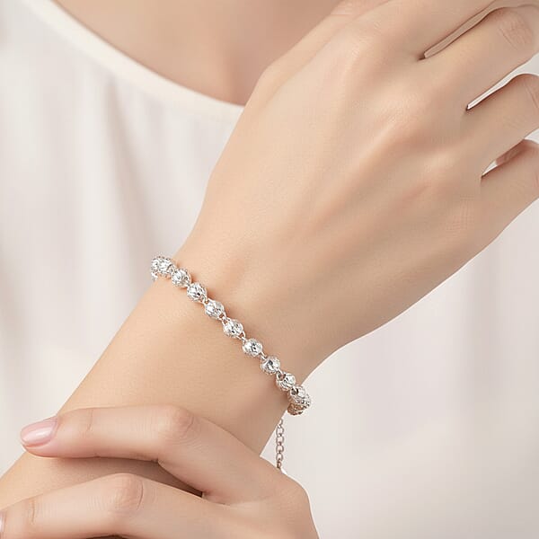 Rhapsody Luxe Beaded Chain Bracelet In 950 Platinum (6.50-8.0 Inche) (6.50 Grams)