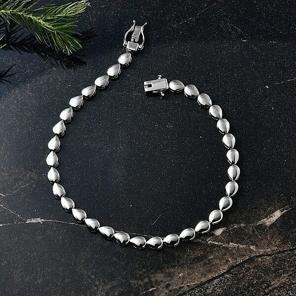 Rhapsody Pear Link Bracelet In 950 Platinum (7.25 In) 11.60 Grams