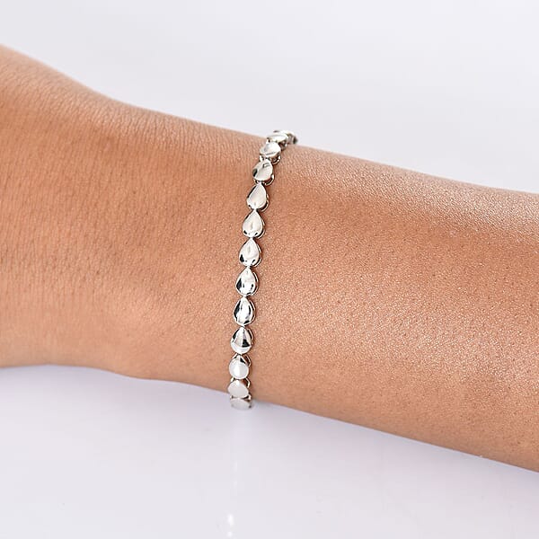 Rhapsody Pear Link Bracelet In 950 Platinum (7.25 In) 11.60 Grams
