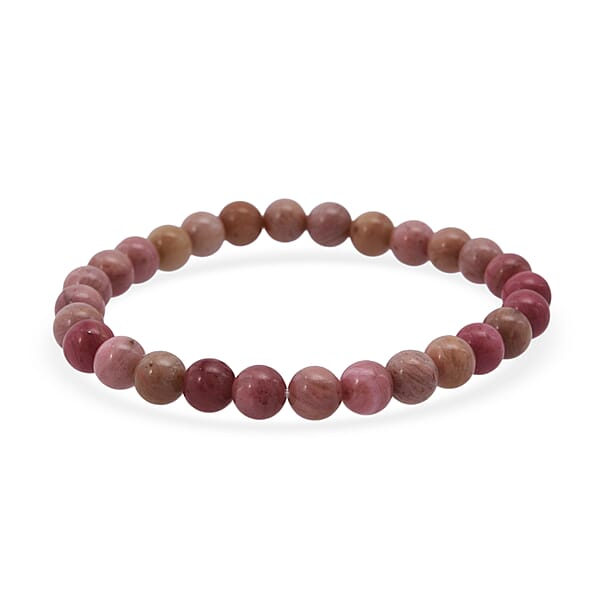 Rhodonite Beaded Stretch Bracelet 55.00 Ctw