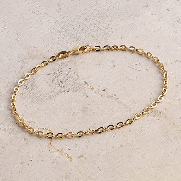 Rolo Link Chain Bracelet In 10K Yellow Gold (7.25 In) 1 Grams