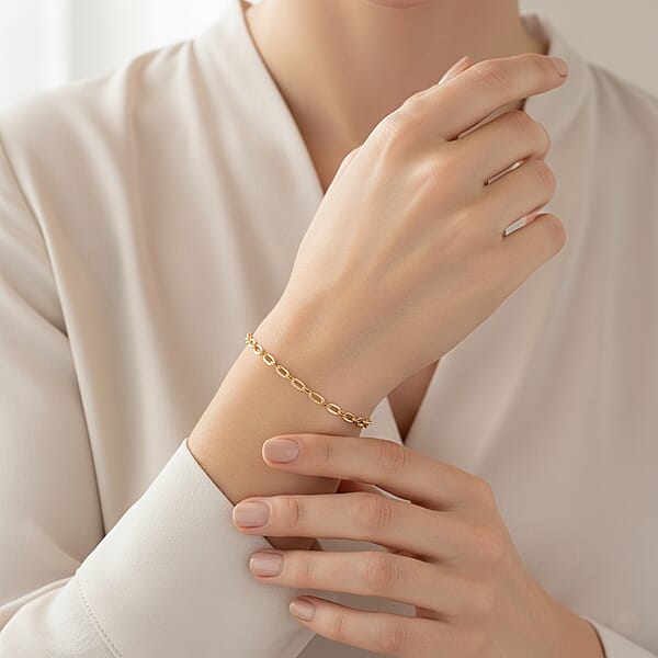 Rolo Link Chain Bracelet In 10K Yellow Gold (7.25 In) 1 Grams