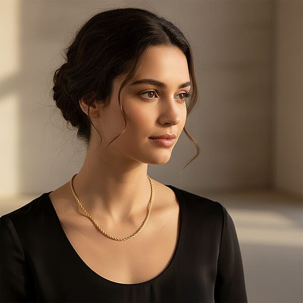 Rope Chain Necklace In 10K Yellow Gold 3.10 Grams 20 Inches