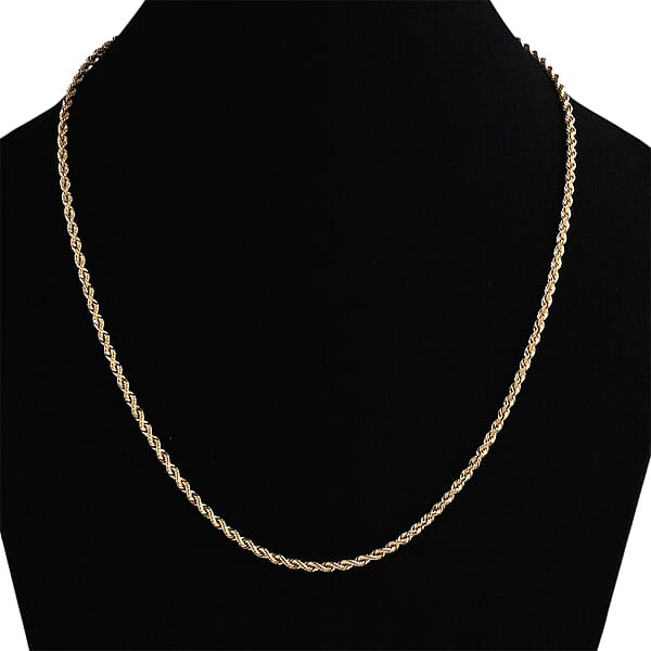 Rope Chain Necklace In 10K Yellow Gold 3.10 Grams 20 Inches