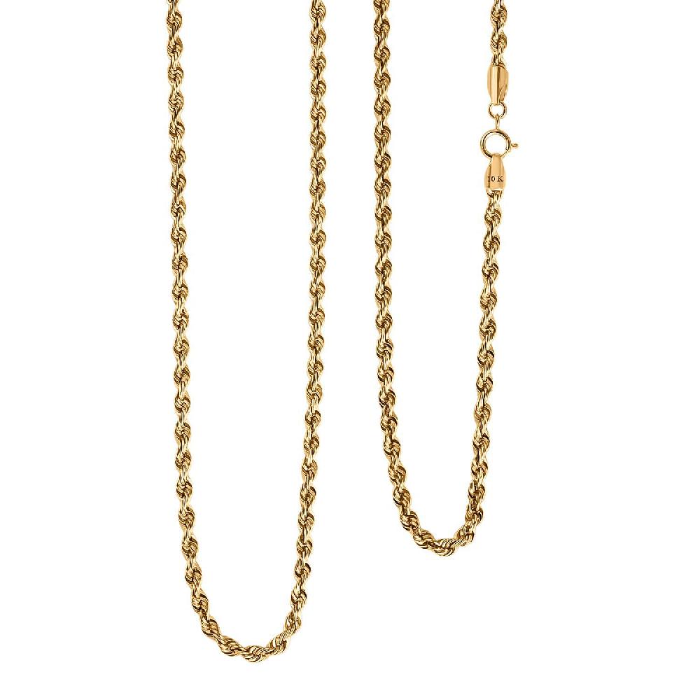Rope Chain Necklace in 10K Yellow Gold 3.10 Grams 20 Inches