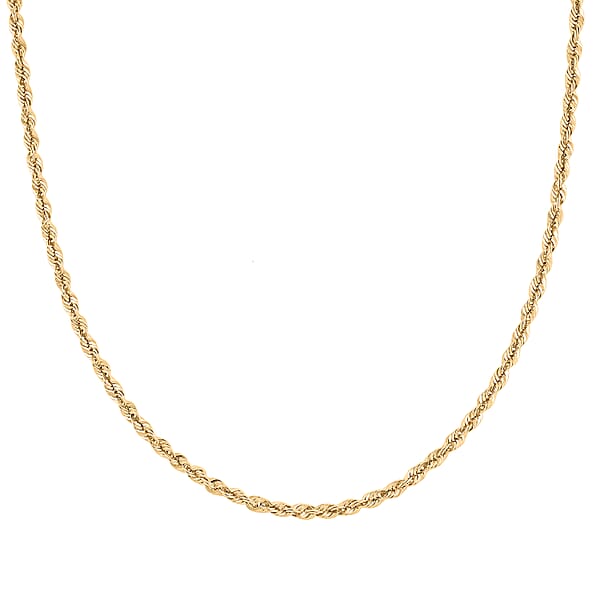 Rope Chain Necklace In 10K Yellow Gold 5.80 Grams 24 Inches