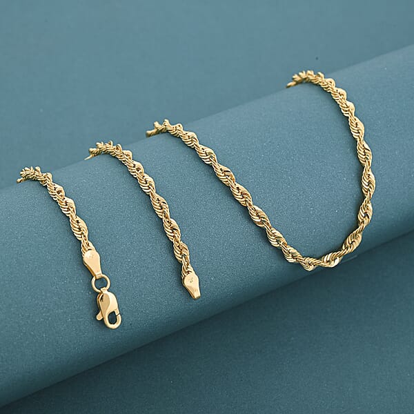 Rope Chain Necklace In 10K Yellow Gold 6.3 Grams 26 Inches