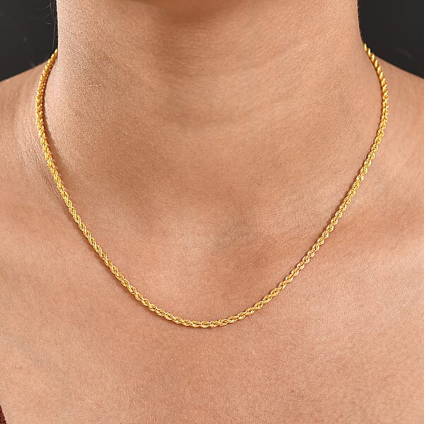 Rope Chain Necklace In 22K Yellow Gold 4.36 Grams 20 Inches