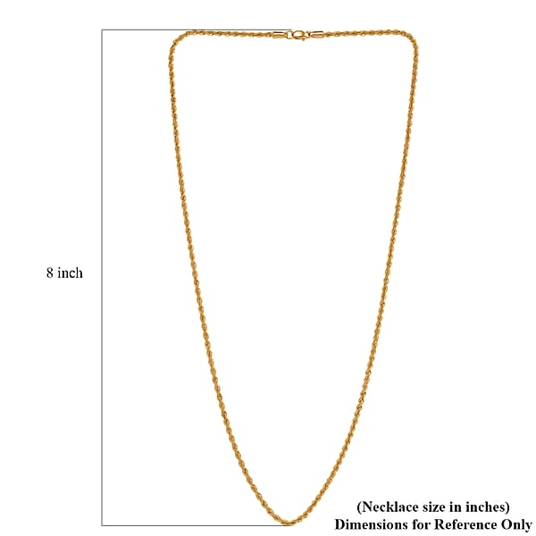 Rope Chain Necklace In 22K Yellow Gold 4.36 Grams 20 Inches