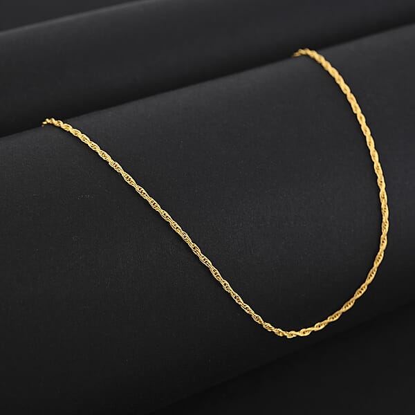 Rope Chain Necklace In 24K Yellow Gold 2.90 Grams 20 Inches