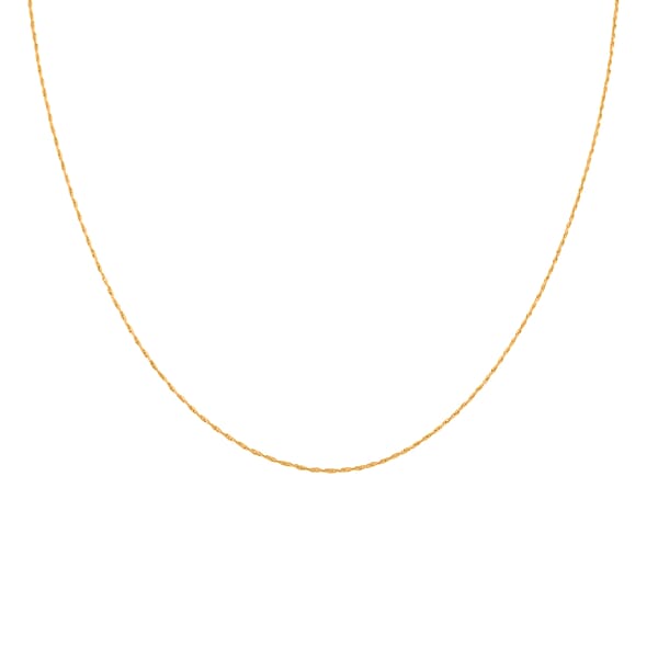 Rope Chain Necklace In 24K Yellow Gold 2.90 Grams 20 Inches
