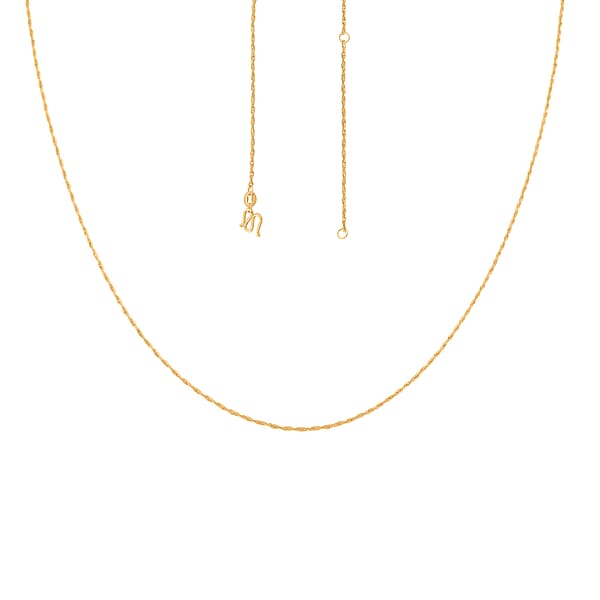 Rope Chain Necklace In 24K Yellow Gold 2.90 Grams 20 Inches