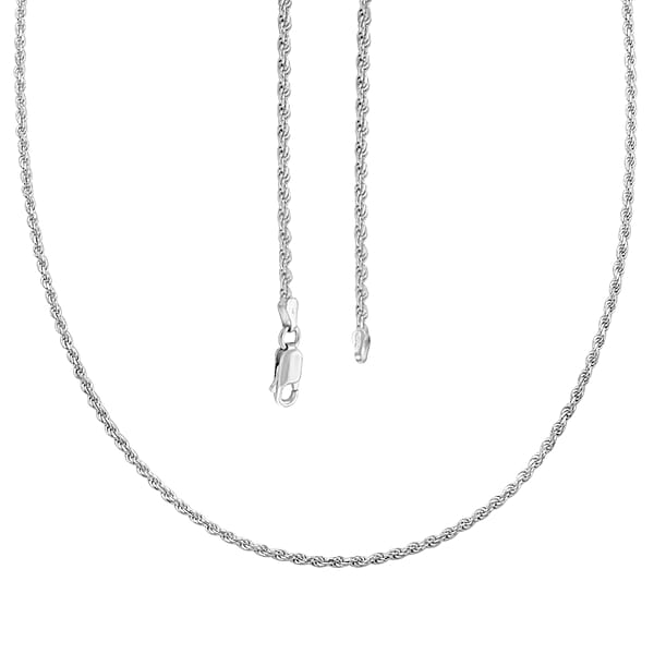 Rope Chain Necklace In Sterling Silver 11.80 Grams 24 Inches