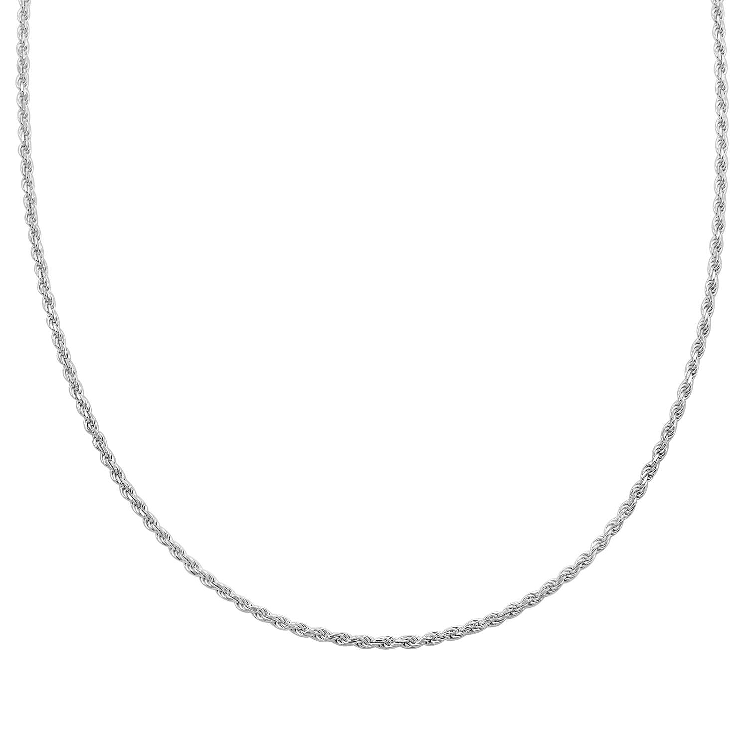 Rope Chain Necklace in Sterling Silver 11.80 Grams 24 Inches