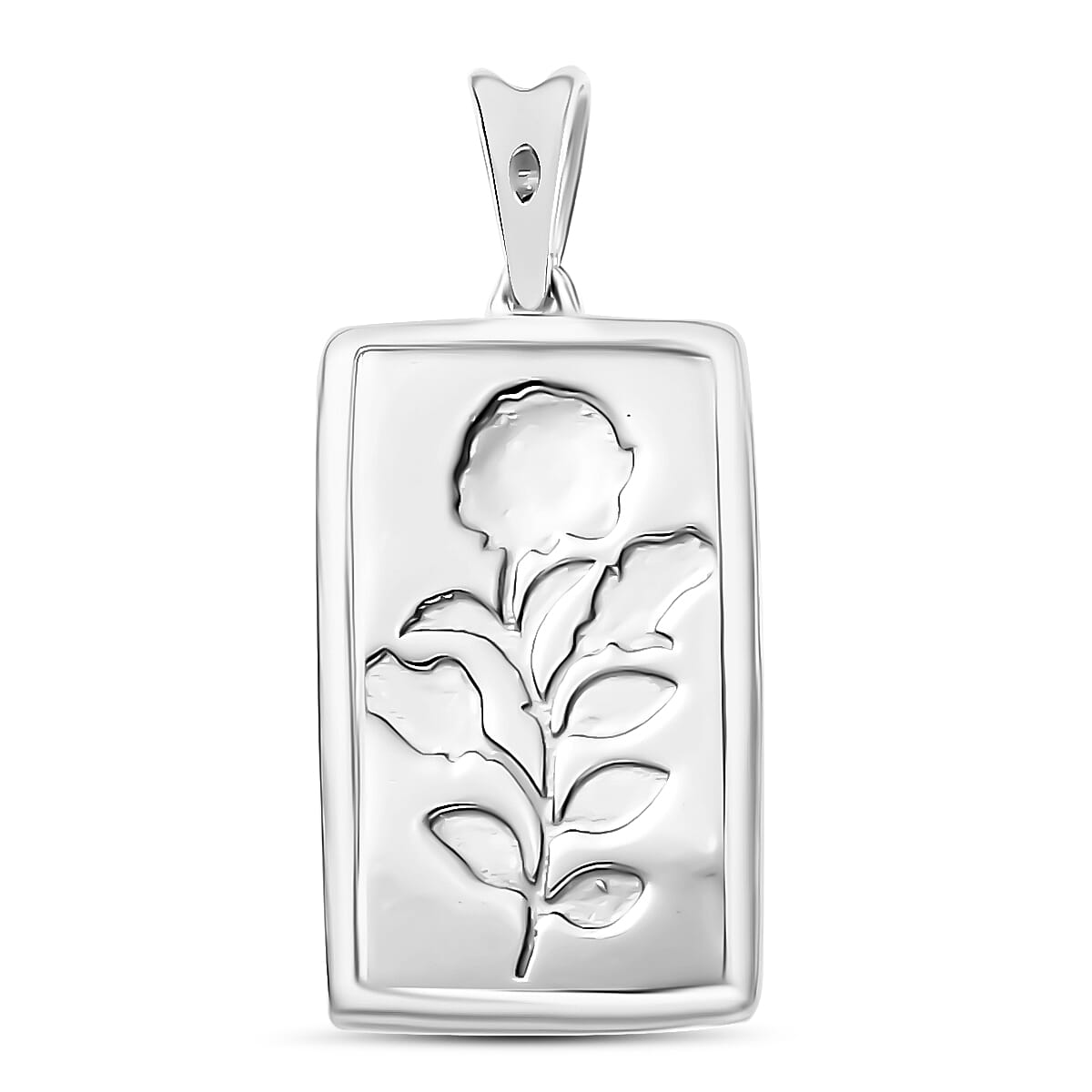 Rose Bar Pendant Necklace in 10K White Gold 2 Grams 20 Inches (Del. in 10-12 Days)