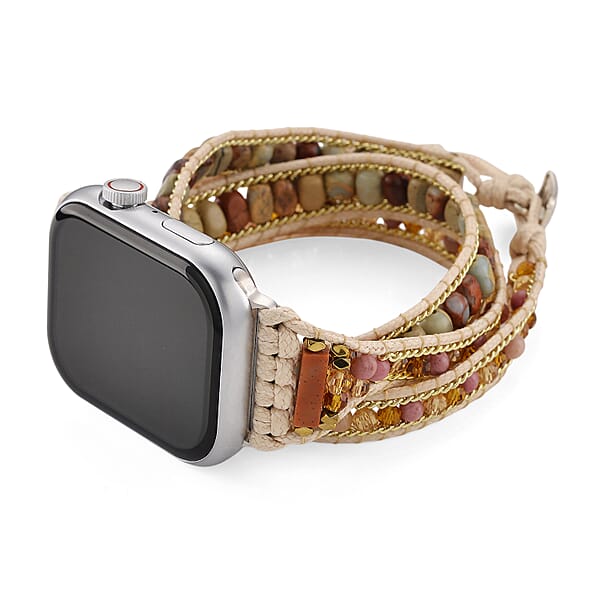 S9 Multi Functional Smart Watch With White Silicone And 3-Row Jasper Strap