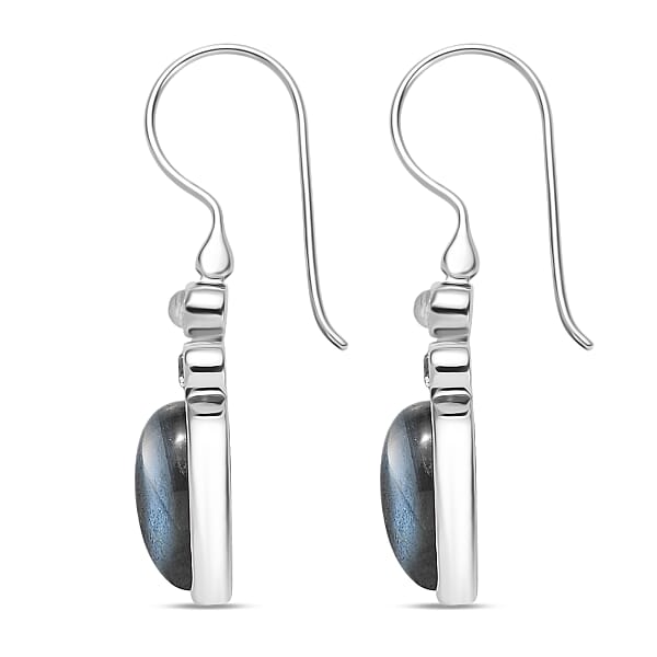 Sajen Silver Malagasy Labradorite Multi Gemstone Earrings In Rhodium Over Sterling Silver 10.40 Ctw