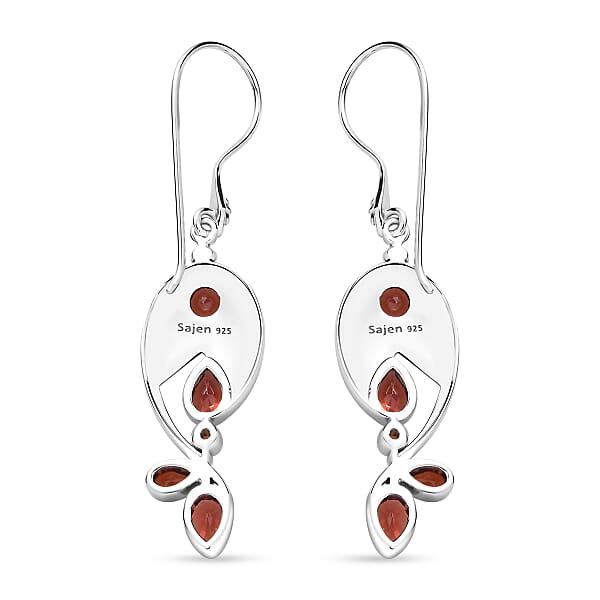 Sajen Silver Mozambique Garnet 3.50 Ctw Earrings In Rhodium Over Sterling Silver