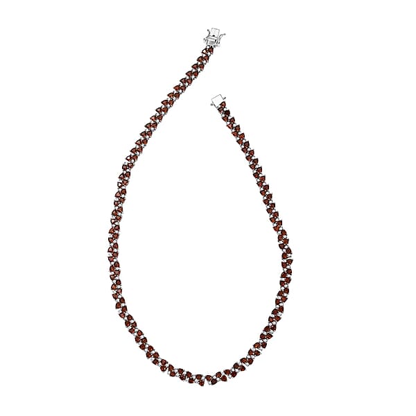 Santa Ana Madeira Citrine And White Zircon Necklace 18 Inches In Rhodium Over Sterling Silver 22.10 Ctw