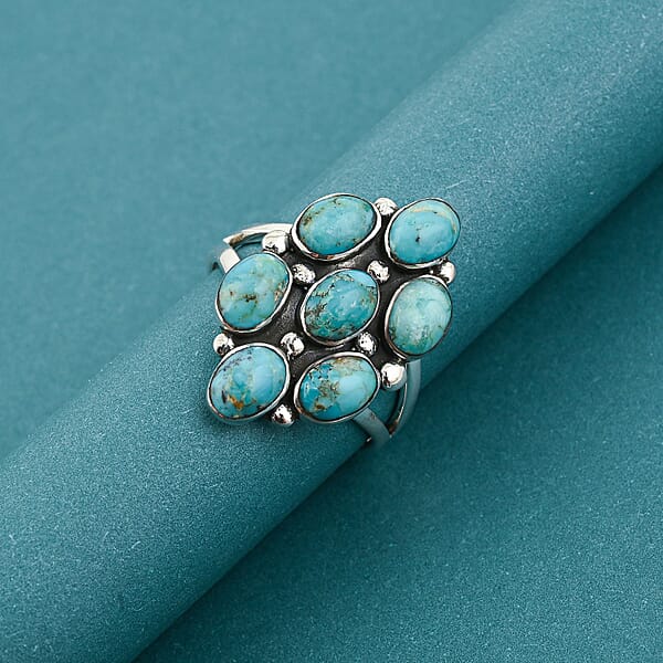 Santa Fe Style Kingman Turquoise 1.05 Ctw Ring In Sterling Silver
