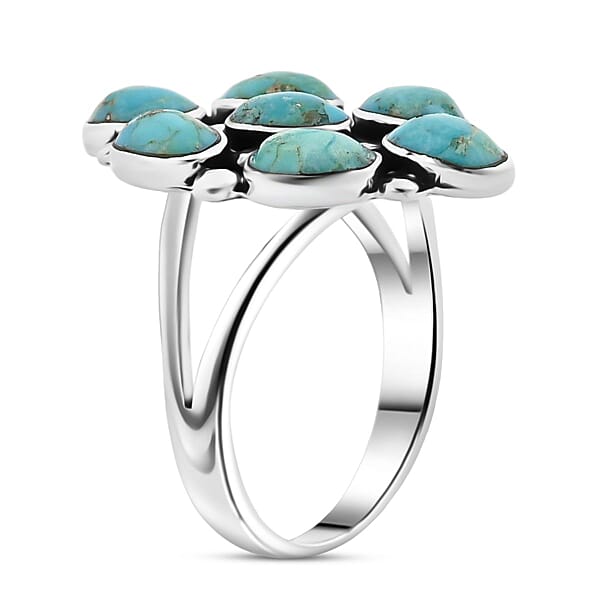 Santa Fe Style Kingman Turquoise 1.05 Ctw Ring In Sterling Silver