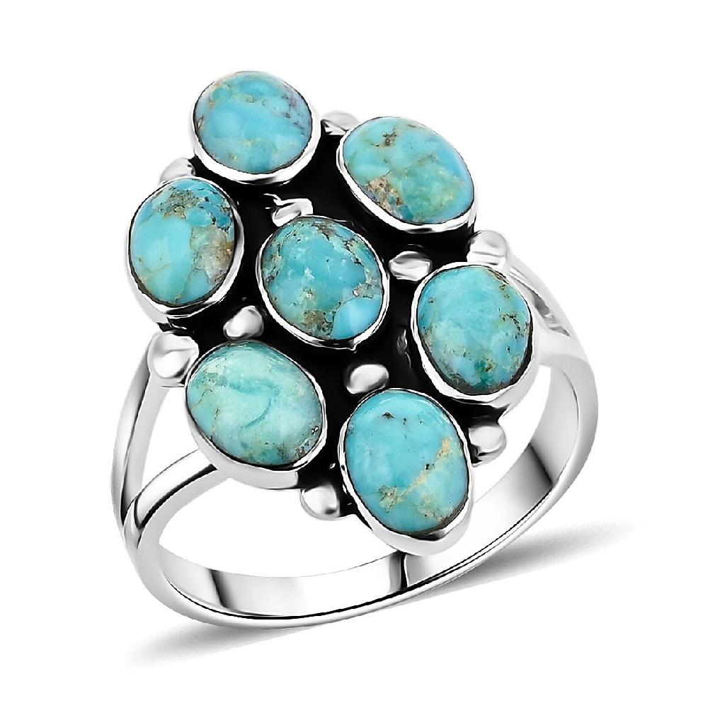 Santa Fe Style Kingman Turquoise 1.05 ctw Ring in Sterling Silver
