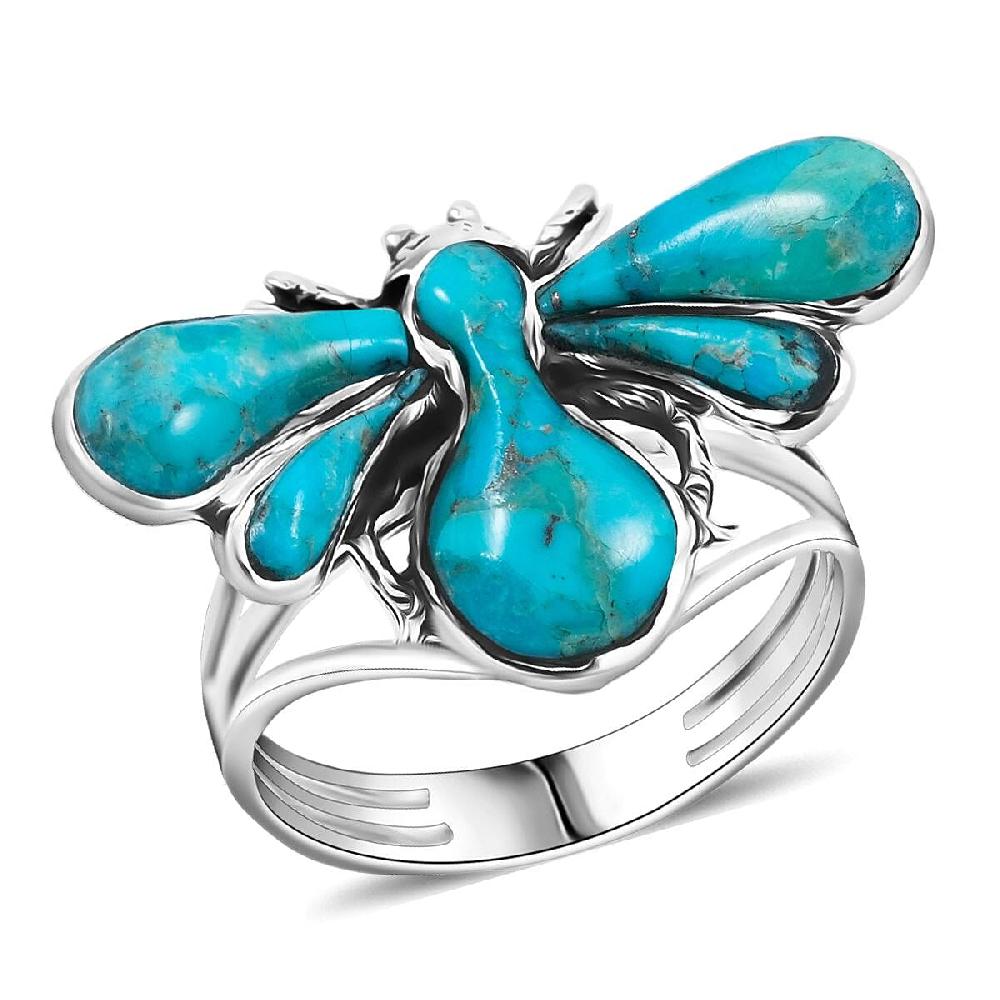 Santa Fe Style Kingman Turquoise 1.25 ctw Ring in Sterling Silver