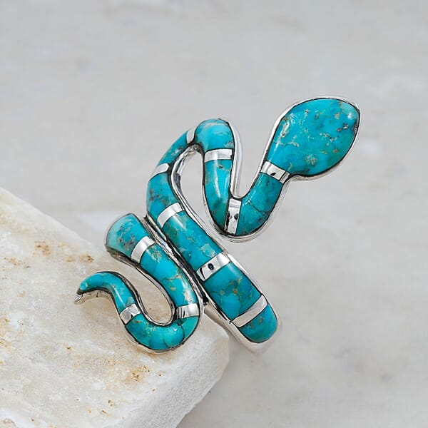 Santa Fe Style Kingman Turquoise 2.10 Ctw Ring In Sterling Silver