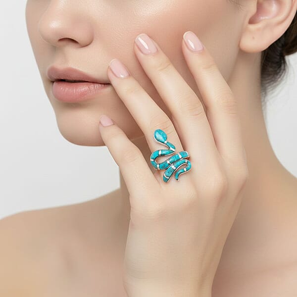 Santa Fe Style Kingman Turquoise 2.10 Ctw Ring In Sterling Silver