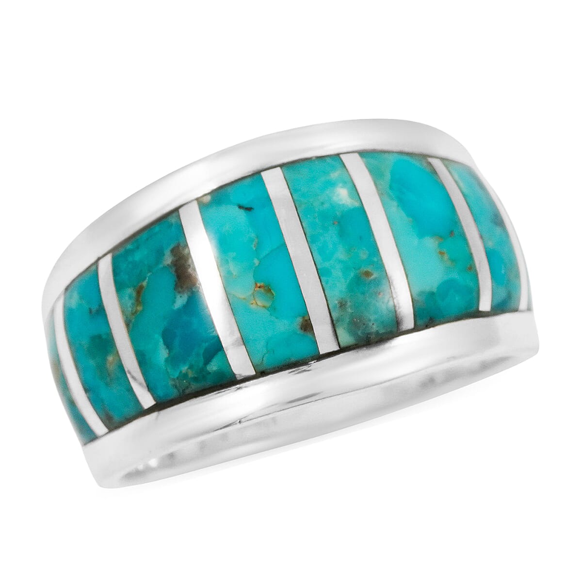 Santa Fe Style Kingman Turquoise 8.00 ctw Ring in Sterling Silver