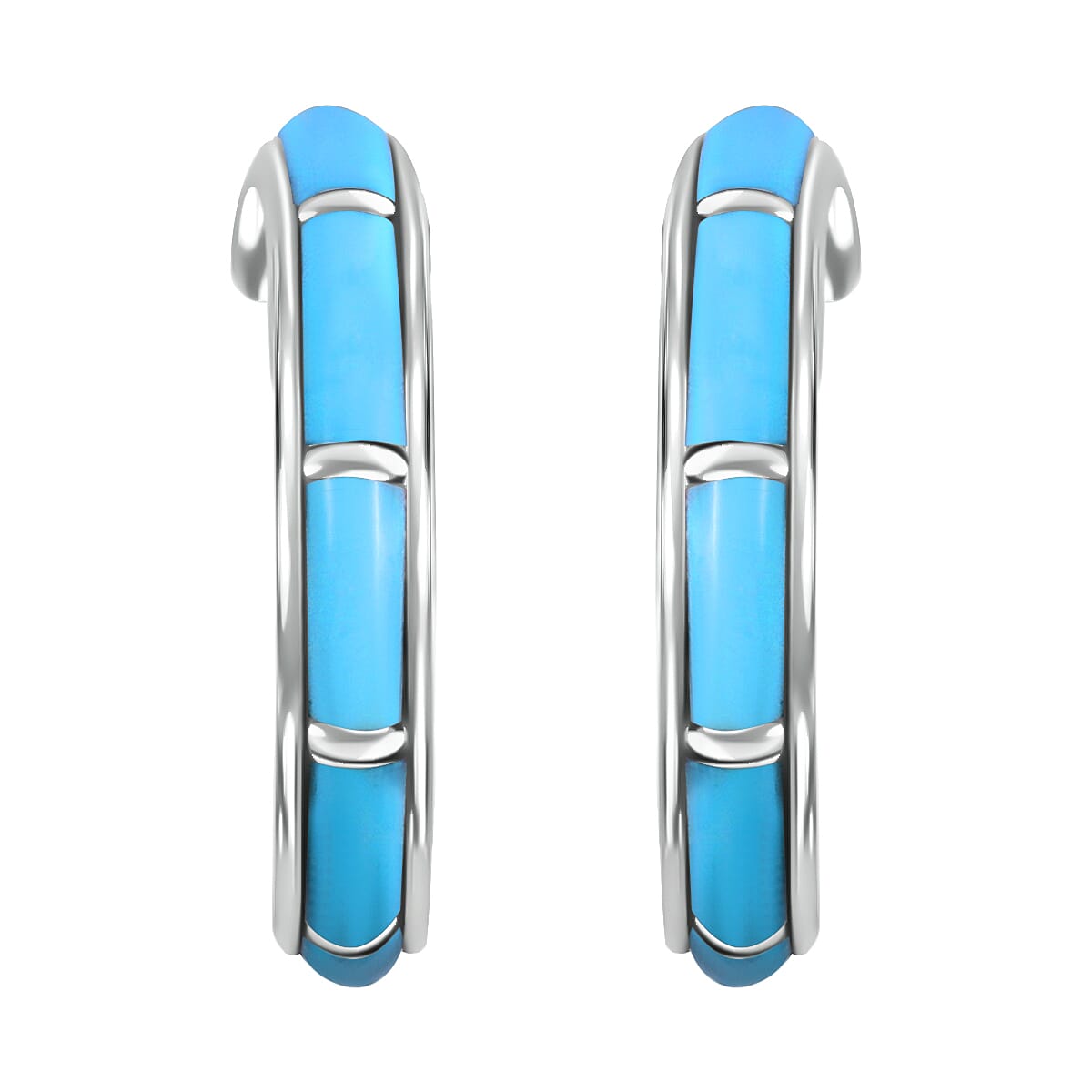 Santa Fe Style Kingman Turquoise Earrings in Sterling Silver Boho Western Turquoise Jewelry for Women Silver Earrings (7.50 in) 1.50 ctw