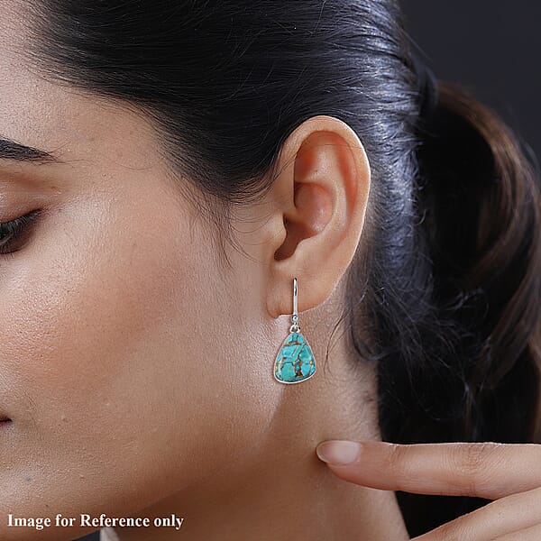 Santa Fe Style Mojave Blue 18.00 Ctw Earrings In Sterling Silver Silver Solitaire Dangle Earrings Silver Jewelry For Women